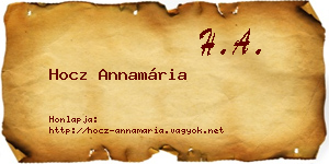 Hocz Annamária névjegykártya